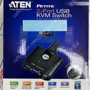 [ATEN] 에이텐 CS22U [KVM스위치/2:1/USB/케이블일체형]