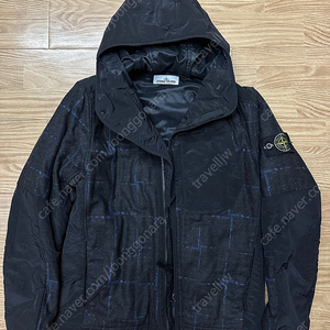 STONE ISLAND 스톤 아일랜드 멜란지 체크 집업 후드 점퍼 자켓 95M 택포 40만