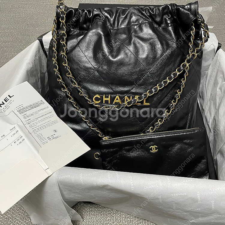 *정품*샤넬22백 스몰 골드--4