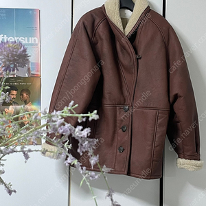 르 le 무스탕 shawl collar shearing jacket