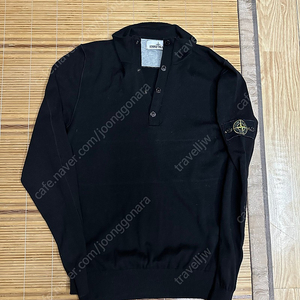 STONE ISLAND 스톤 아일랜드 블랙 하프 넥 니트 105XL 택포 20만