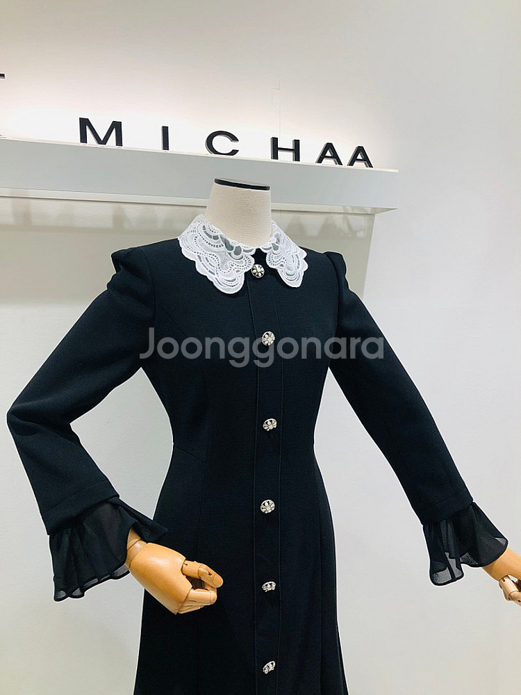 잇미샤 레이스 카라 원피스--4