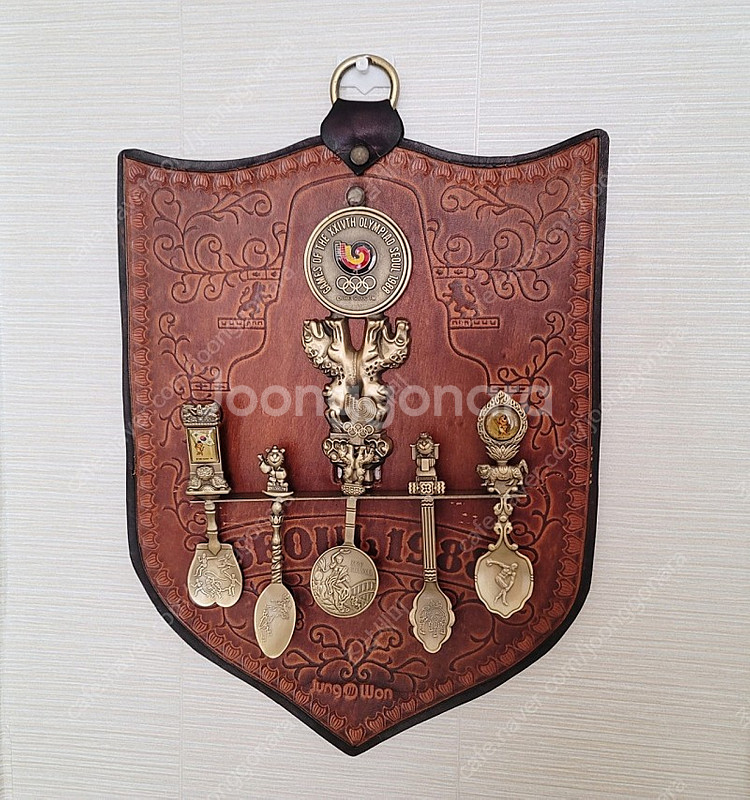 88올림픽 호돌이 황동 스푼 벽장식 한정판--3