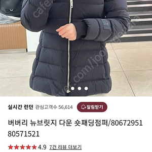 버버리 뉴브릿지숏패딩