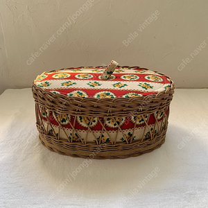 빈티지 소잉 바스켓 바구니 빈짓고리함 소잉박스 1970s Vintage Sewing Basket