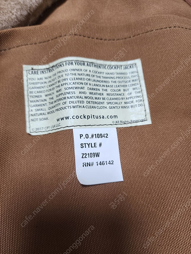 콕핏 R.A.F Z2109W 톰하디 무스탕 46사이즈 팝니다--7