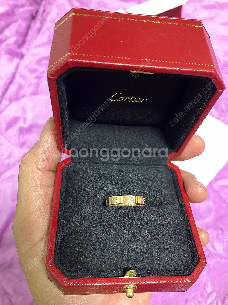 [새제품] 까르띠에 러브링 (LOVE) 웨딩밴드 핑크골...--0