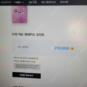 넥슨 현대카드 포인트 21만