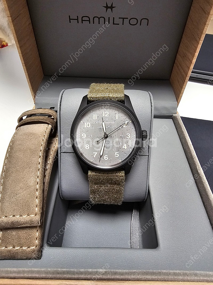 해밀턴 카키필드 오토 티타늄 38mm 블랙판매--0