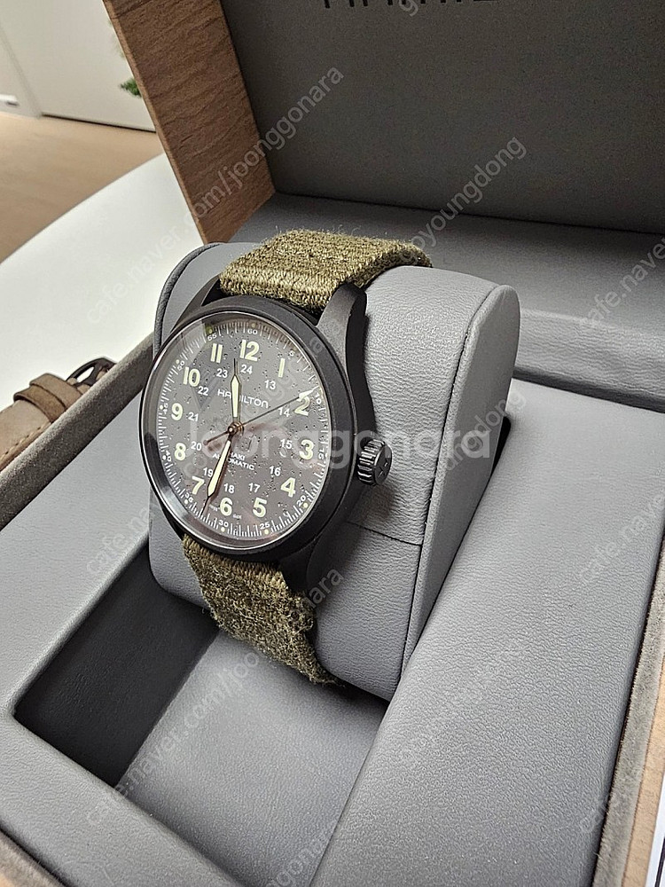 해밀턴 카키필드 오토 티타늄 38mm 블랙판매--2