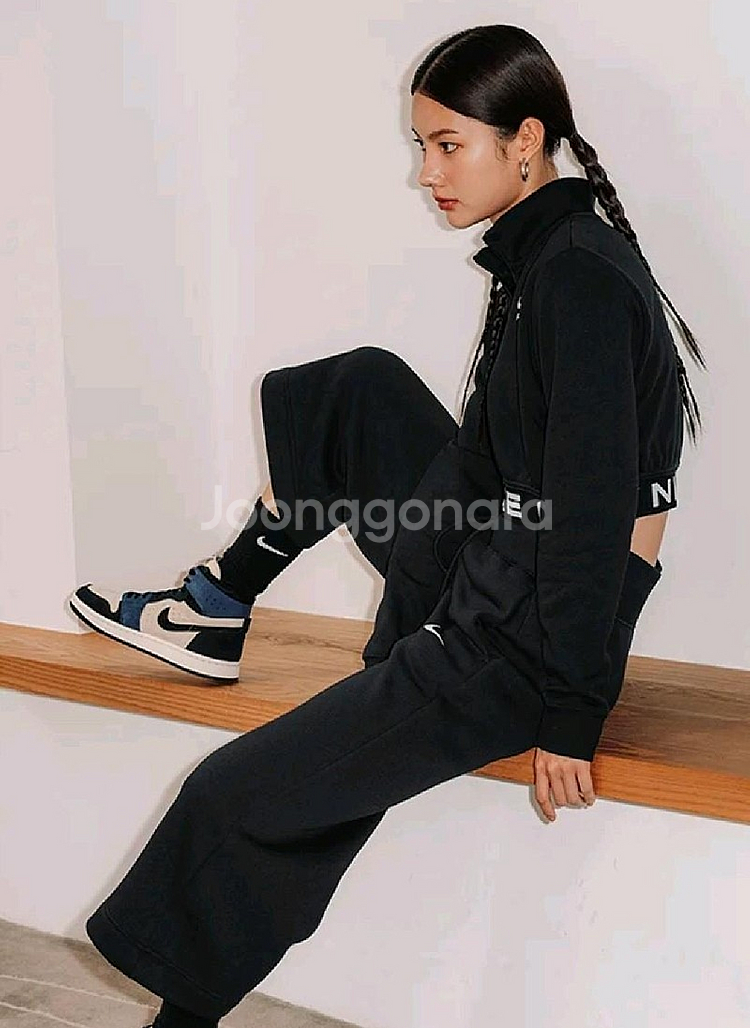 택달린새상품 정품 1개 S M - 나이키 플리스 도톰 기모 하이웨이스트 크롭 팬츠--1