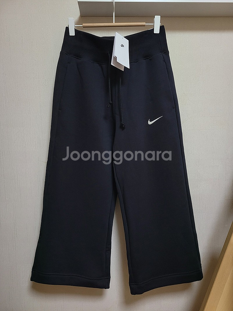 택달린새상품 정품 1개 S M - 나이키 플리스 도톰 기모 하이웨이스트 크롭 팬츠--4