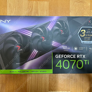 PNY XLR8 지포스 RTX 4070 Ti VERTO EPIC-X RGB TF OC D6X 12GB 제이씨현 올해9월 구매 제품 판매합니다.(택포 88만)