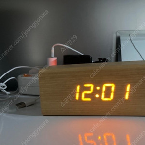 무아스 원목 우드 LED 알람시계