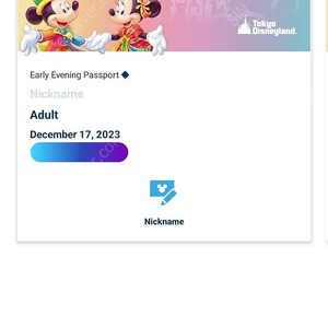 12월 17일 도쿄 디즈니랜드 얼리 이브닝(주말 오후 입장권) 패스포트 2장 팝니다. (날짜 변경 가능, 2024년 1월도 가능)
