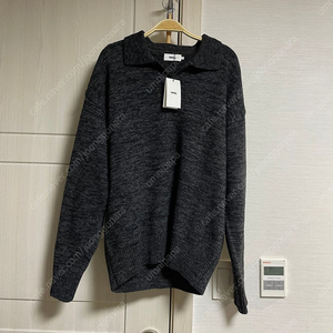 [2size] MMGL 카라니트 멜란지 블랙 OVERSIZED COLLAR SWEATER (MELANGE BLACK)