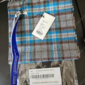 오라리 캐시미어 머플러 CASHMERE CHECK STOLE A23AM01CM