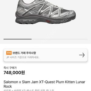 새상품(250) 살로몬 Salomon X 슬램잼 Slam Jam XT-Quest Plum Kitten Lunar Rock