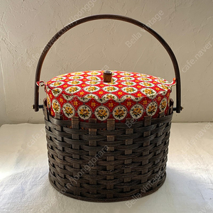 빈티지 플로럴 소잉 바스켓 소잉박스 반짓고리함 1970s Vintage Basket