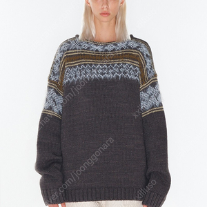 더오픈프로덕트 openyy FAIR ISLE SWEATER, CHARCOAL