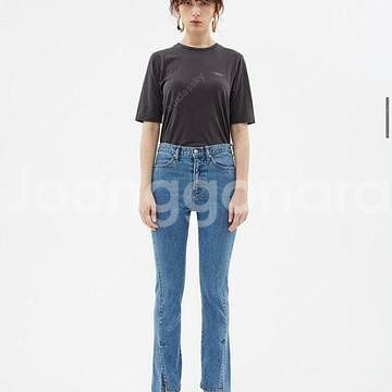 앤더슨벨 언발란스 슬릿 크롭진--0