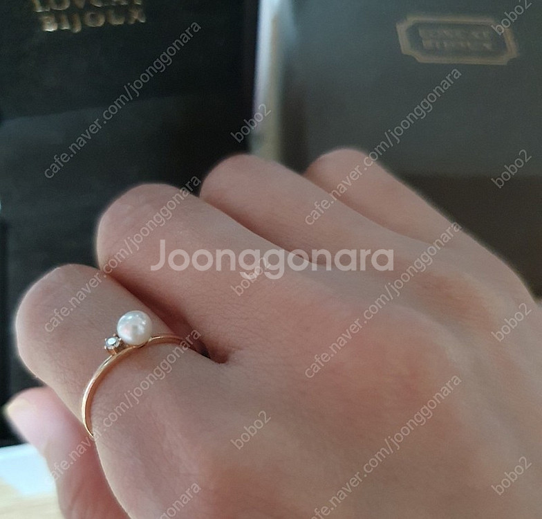 러브캣비쥬 담수진주 14k 반지--4