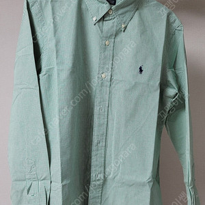 폴로 남성 드레스셔츠 커스텀핏 윈도우체크 그린 색상. 7만원.