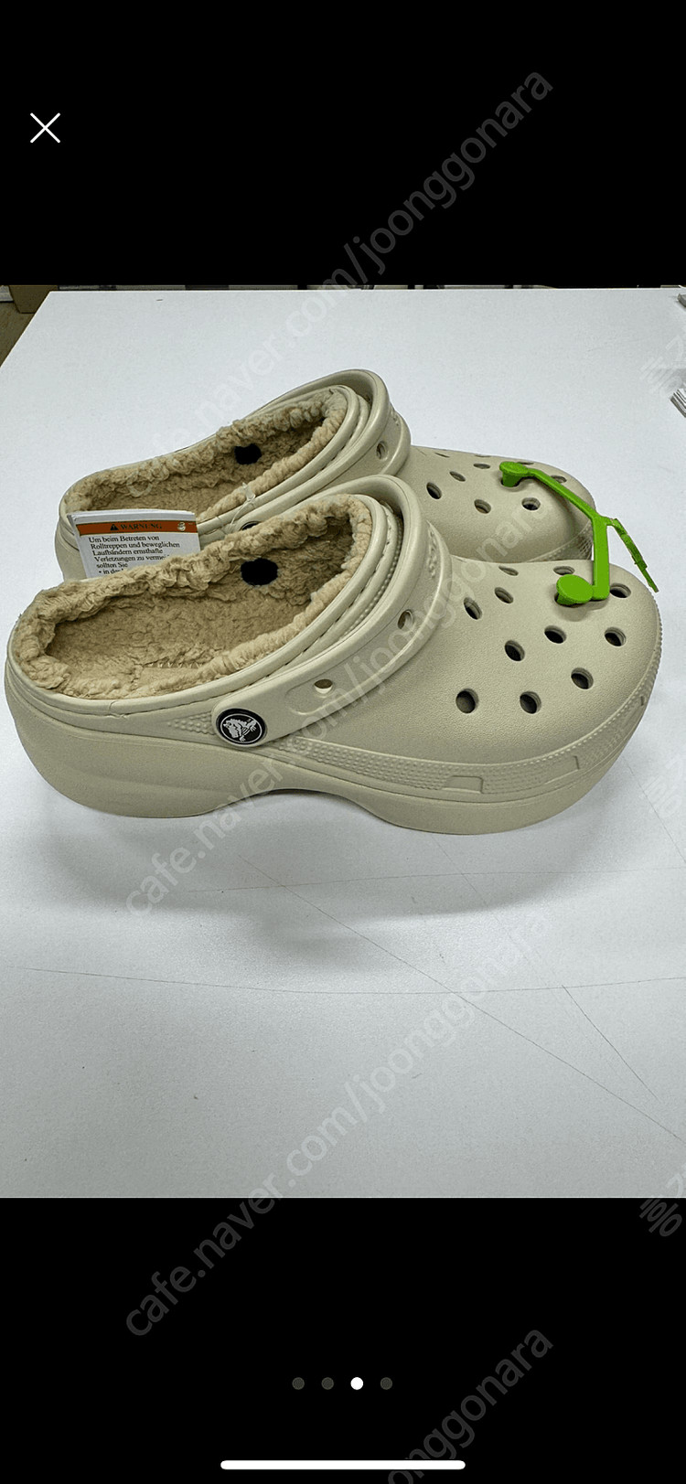 크록스 플랫폼 라인드 본 색상 240mm 새상품 이미지