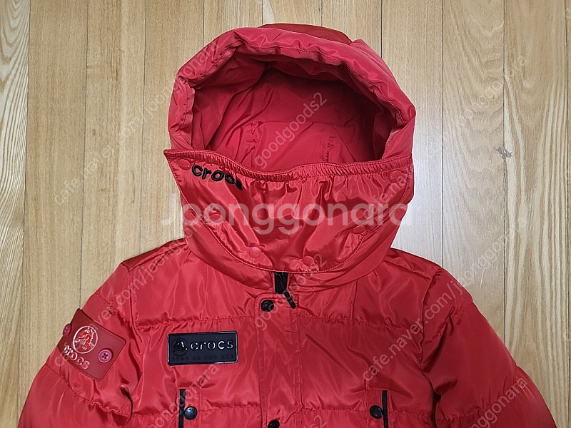 크록스 오리솜털 롱패딩 사이즈130 레드칼라--2