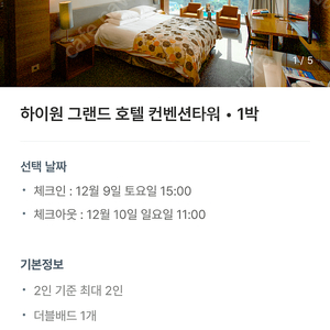 하이원리조트 호텔 그랜드 컨벤션타워 12.9~12.10