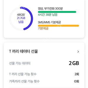 SKT 데이터 2기가 3000원