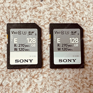 sony sdxc uhs-ll 128gb sd카드 메모리카드 두장