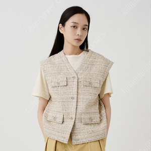 샵 레디투웨어 레투 디아 트위드 조끼 베스트 베이지 새상품 dia tweed vest beige 샤넬 원단 act3