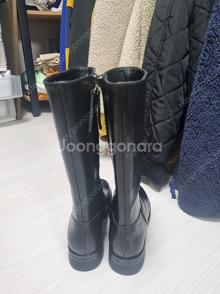 소가죽 롱하프부츠 검정 225--2