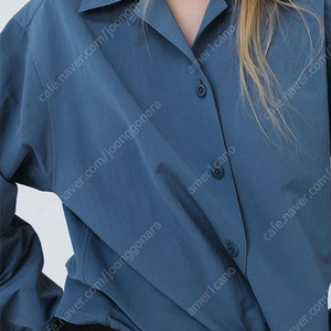 LE17SEPTEMBRE OPEN COLLAR COTTON SHIRT - BLUE