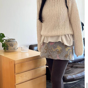 인더바즈 long bowl knit 아이보리