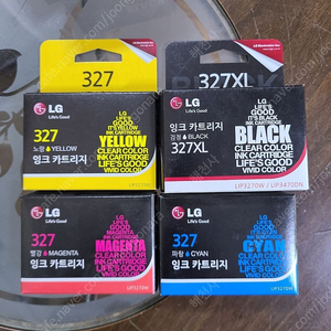 LG 정품 잉크 카트리지 LIP3270W/LIP3470DN 327XL (검정,파랑,빨강,노랑) 미개봉 (개당가격)