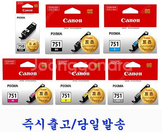 케논 정품 프린트잉크 PGI-750/CLI-751 6개...--0