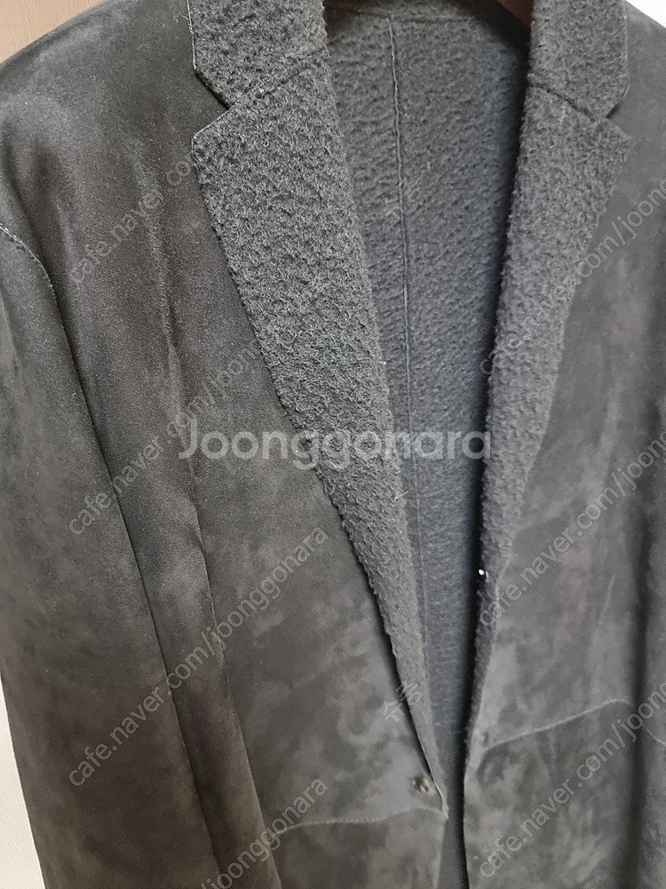 살바토레 산토로 가죽 스웨이드 무스탕 코트 105-110--2