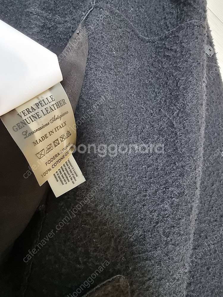 살바토레 산토로 가죽 스웨이드 무스탕 코트 105-110--4