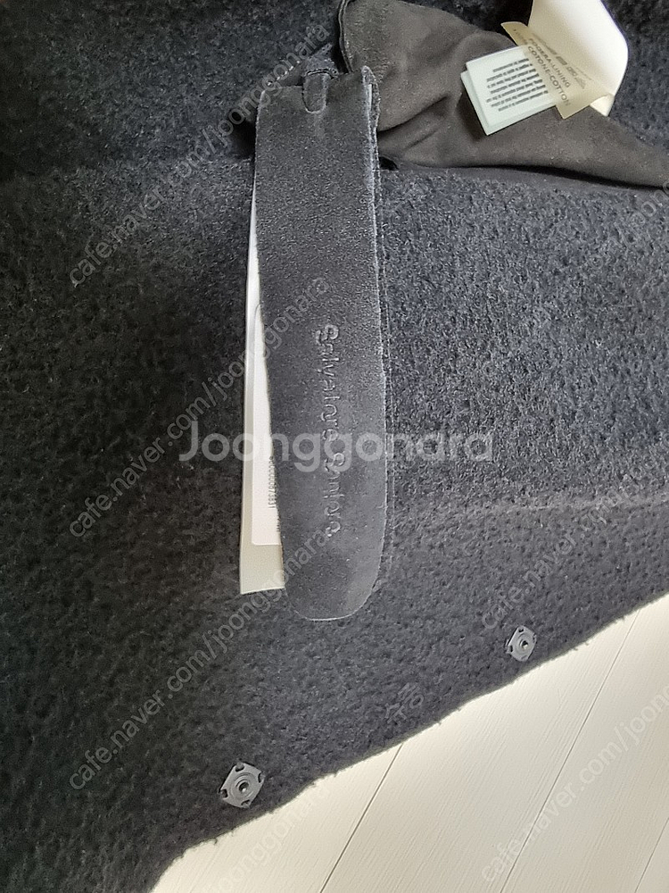 살바토레 산토로 가죽 스웨이드 무스탕 코트 105-110--5