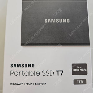 삼성 포터블 SSD T7 1TB 미개봉팝니다.