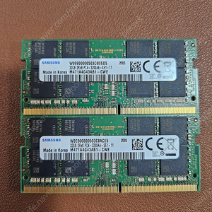 삼성 노트북 용 DDR4 32G 3200MHz 3200AA PC4 램 메모리 두개 팝니다.