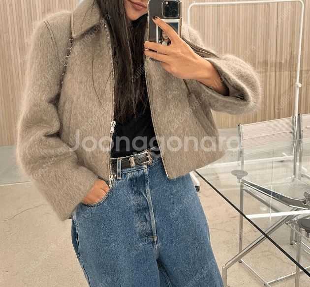 [아뜰리에에디션] 모헤어 집업 블루종--0