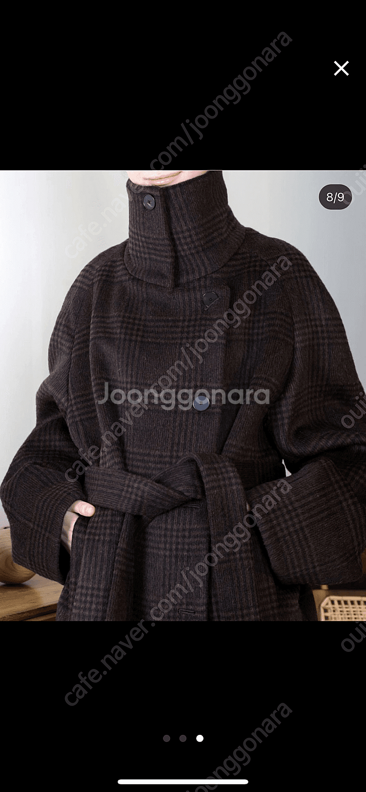 쏭스튜디오 브라운체크 알파카코트 (새상품)--0