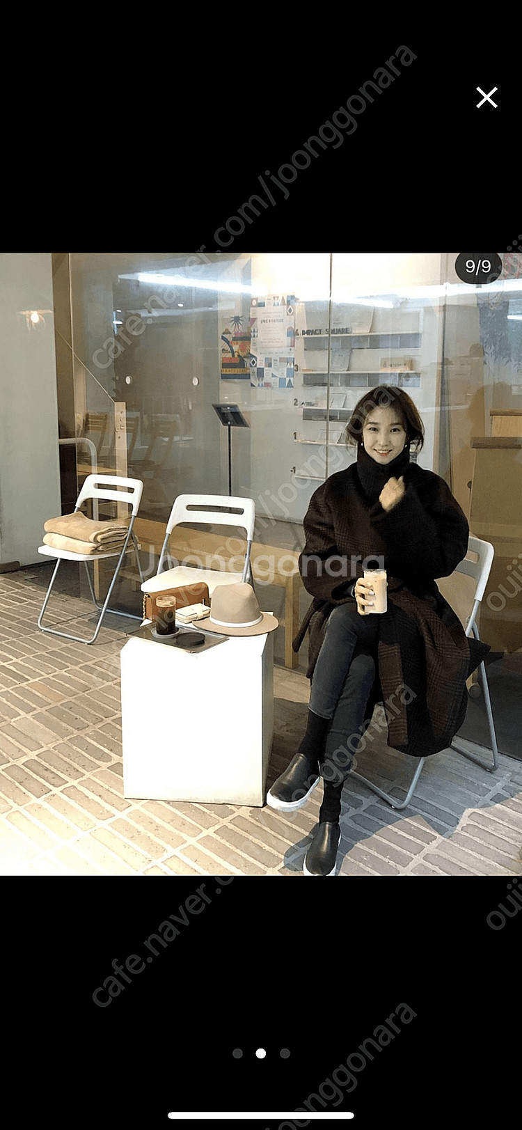 쏭스튜디오 브라운체크 알파카코트 (새상품)--1