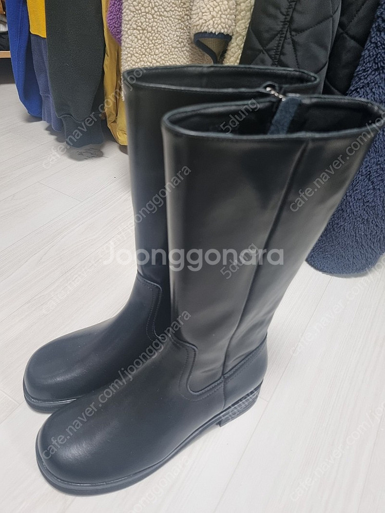 소가죽 롱하프부츠 검정 225--0