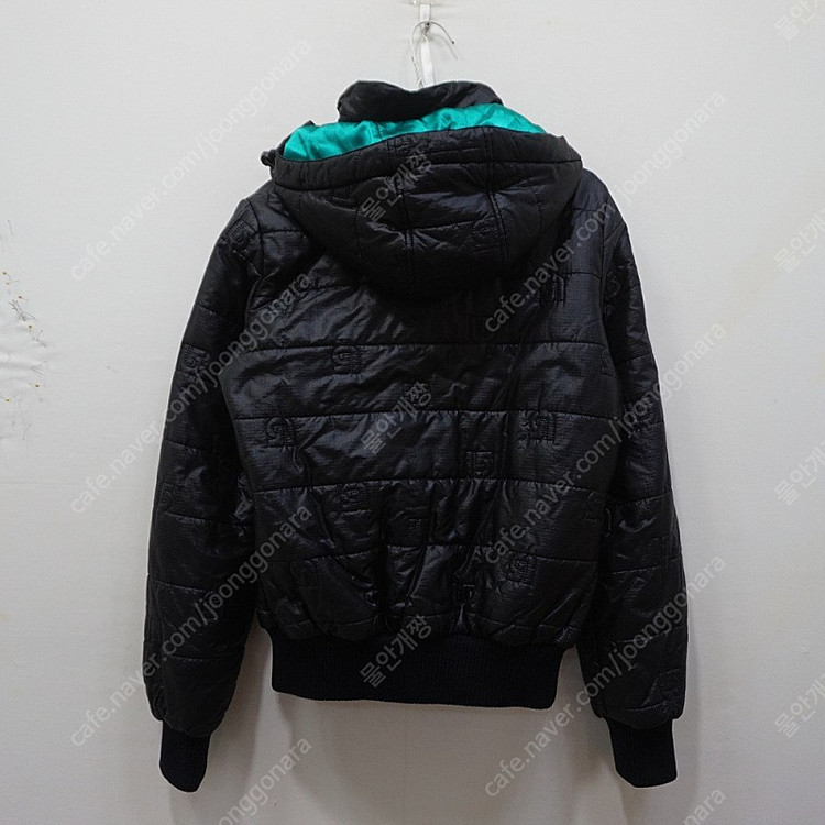 정품 버튼 스키 보드 후드 숏 패딩 점퍼 여성 M 블랙 경량 중간두께--1