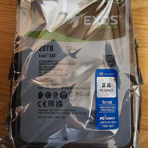 Seagate Exos X20 20TB 7200/256M SATA 55만 팝니다.