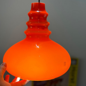 1960’ PEILL AND PUTZLER Orange glass lamp 페일앤퍼츨러글래스 팬던트 램프